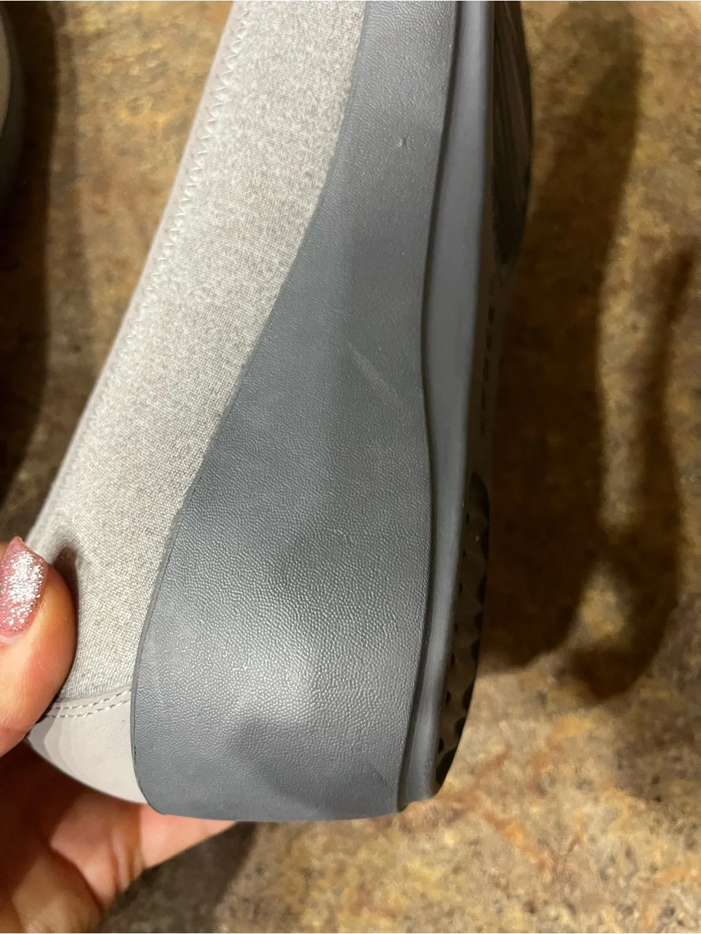 NWOT Crocs Busy Day Heathered Gray Wedge Flats Sz 9 Travel Office Comfortable